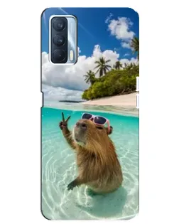 Чохол для OPPO A92s з картинкою «Капібара на морі»