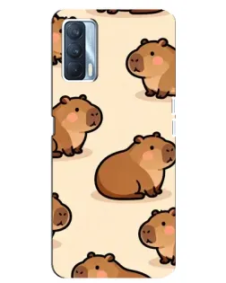 Чохол для OPPO A92s з картинкою «Паттерн милих капібар»