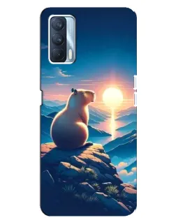 Чохол для OPPO A92s з картинкою «Захід сонця з капібарою»