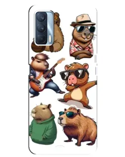Чохол для OPPO A92s з картинкою «Круті капібари музиканти»