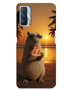 Чохол для OPPO A92s з картинкою «Капібара з піцою»