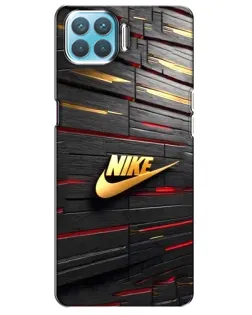 Чохол для OPPO A93 з картинкою «Золотий Nike на металі»