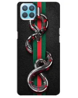 Чехол для OPPO A93 с картинкой «Gucci — змея на полосе» Чехол для OPPO A93 с картинкой «Gucci — змея на полосе»