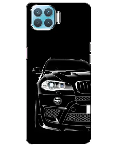 Чехол для OPPO A93 с картинкой «Темный силуэт BMW»