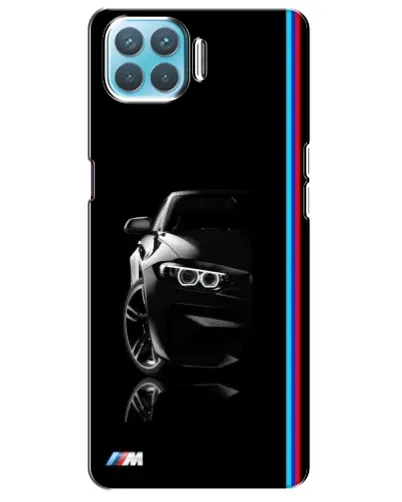 Чехол для OPPO A93 с картинкой «Силуэт BMW в темноте»