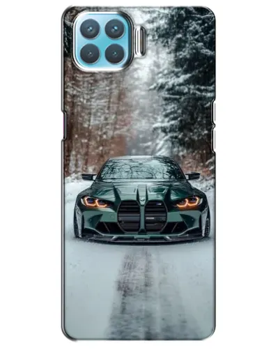 Чехол для OPPO A93 с картинкой «BMW в зимнем лесу»