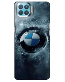 Чехол для OPPO A93 с картинкой «Логотип BMW — лед»