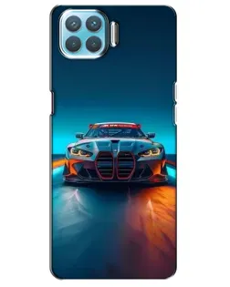 Чехол для OPPO A93 с картинкой «BMW — огни неона»