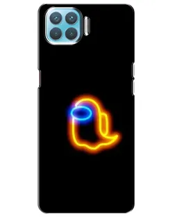 Чехол для OPPO A93 с картинкой «Among Us неоновое сияние»