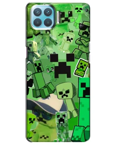 Чехол для OPPO A93 с картинкой «Криперы Minecraft»