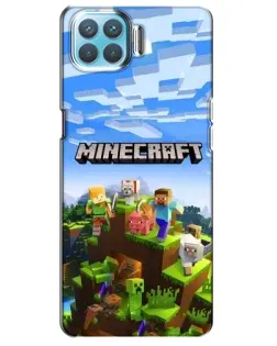 Чехол для OPPO A93 с картинкой «Minecraft классический мир»