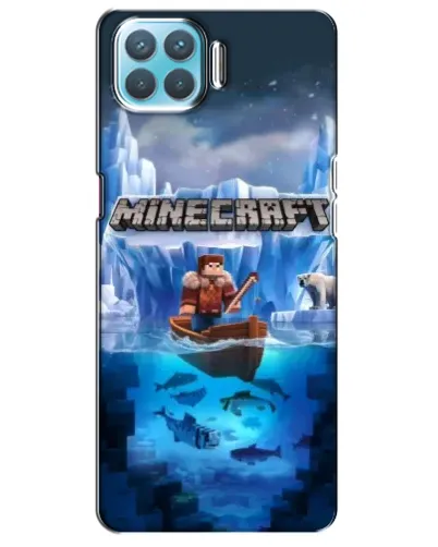 Чехол для OPPO A93 с картинкой «Minecraft ледяной мир»