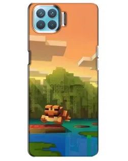 Чехол для OPPO A93 с картинкой «Майнкрафт закат солнца»