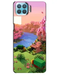 Чехол для OPPO A93 с картинкой «Розовое дерево Minecraft»