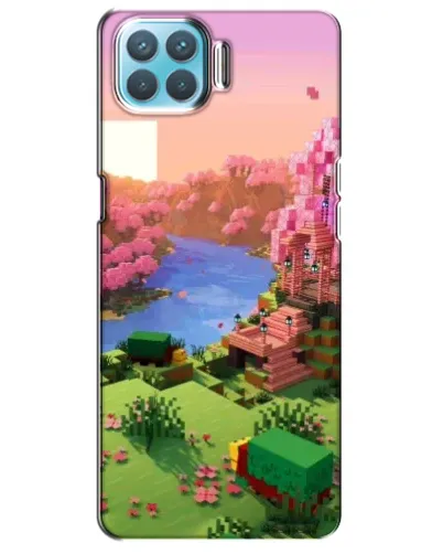 Чехол для OPPO A93 с картинкой «Розовое дерево Minecraft»