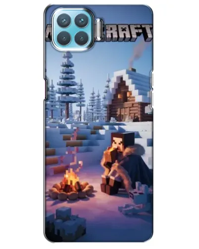Чехол для OPPO A93 с картинкой «Зимний Minecraft»