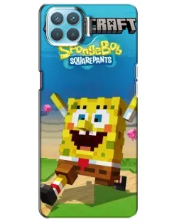 Чехол для OPPO A93 с картинкой «Губка Боб Minecraft»