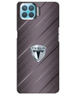 Чехол для OPPO A93 с картинкой «Металлическая текстура Tesla»