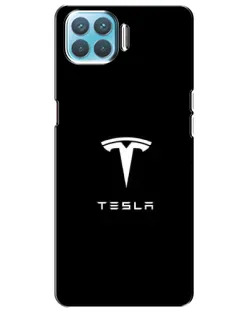 Чехол для OPPO A93 с картинкой «Tesla White Logo»