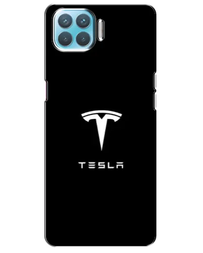 Чехол для OPPO A93 с картинкой «Tesla White Logo»