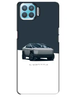 Чехол для OPPO A93 с картинкой «Серебристый Cybertruck Tesla»