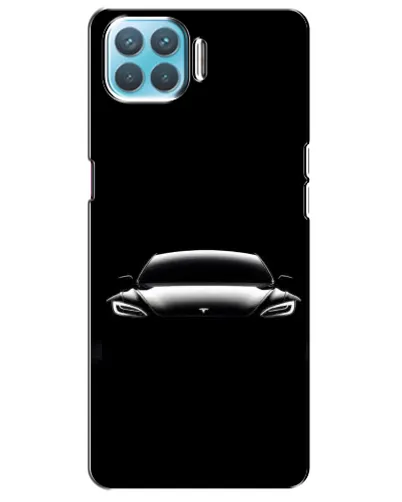 Чехол для OPPO A93 с картинкой «Фары Tesla Night»