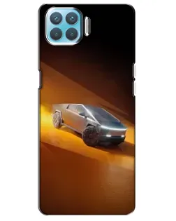 Чехол для OPPO A93 с картинкой «Cybertruck в пустыне»