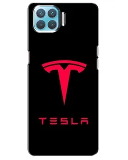 Чехол для OPPO A93 с картинкой «Tesla Red Logo»