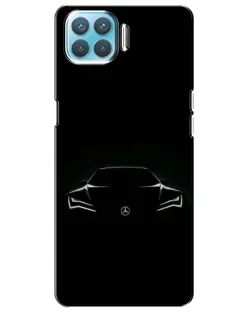 Чехол для OPPO A93 с картинкой «Mercedes — силуэт авто»