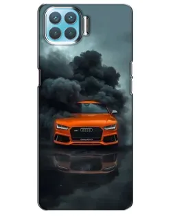 Чехол для OPPO A93 с картинкой «Audi в облаках дыма»