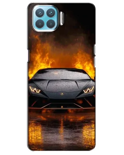Чехол для OPPO A93 с картинкой «Lamborghini в огне»