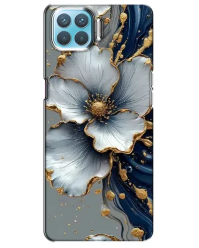 Чохол для OPPO A93 з картинкою «Біла квітка та золотий флюїд» Чохол для OPPO A93 з картинкою «Біла квітка та золотий флюїд»