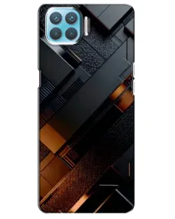 Чехол для OPPO A93 с картинкой «Черные геометрические блоки»