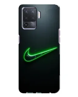 Чехол для OPPO A94 с картинкой «Неоновый контур Nike»
