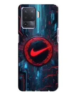 Чехол для OPPO A94 с картинкой «Техногенный стиль Nike»