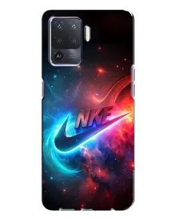 Чехол для OPPO A94 с картинкой «Огненный логотип Nike»