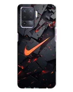 Чехол для OPPO A94 с картинкой «Nike — эффект разломов»