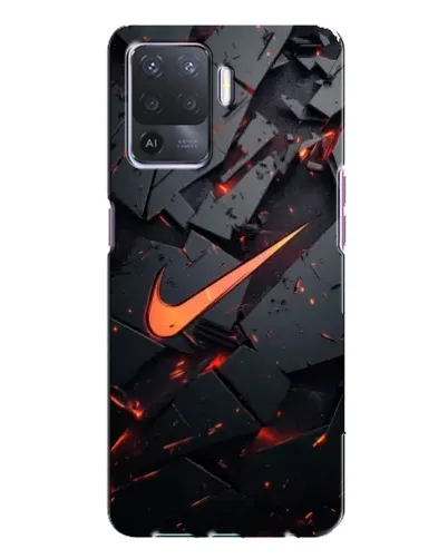Чехол для OPPO A94 с картинкой «Nike — эффект разломов»