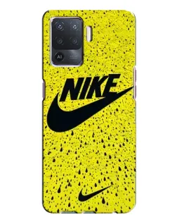 Чехол для OPPO A94 с картинкой «Желтый текстурный Nike»