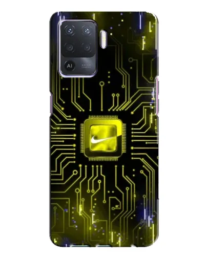 Чехол для OPPO A94 с картинкой «Nike — золотая искра»