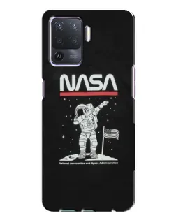 Чехол для OPPO A94 с картинкой «NASA — шагаем по Луне»
