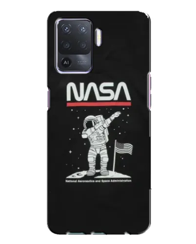 Чехол для OPPO A94 с картинкой «NASA — шагаем по Луне»