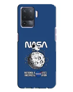 Чехол для OPPO A94 с картинкой «NASA — лунная миссия»