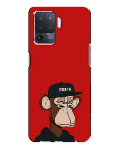 Чехол для OPPO A94 с картинкой «Bored Ape — красный фон»