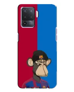 Чехол для OPPO A94 с картинкой «Bored Ape — фанат Барсы»