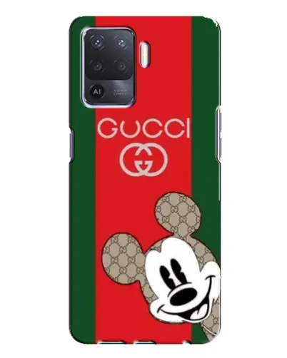 Чехол для OPPO A94 с картинкой «Gucci — полосы и Микки»