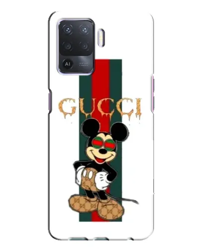 Чехол для OPPO A94 с картинкой «Микки Маус Gucci — полосы»