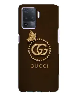 Чехол для OPPO A94 с картинкой «Gucci — золотая бабочка»