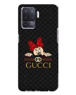 Чехол для OPPO A94 с картинкой «Минни Маус Gucci — черный»