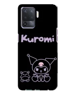 Чехол для OPPO A94 с картинкой «Kuromi — черный минимализм»